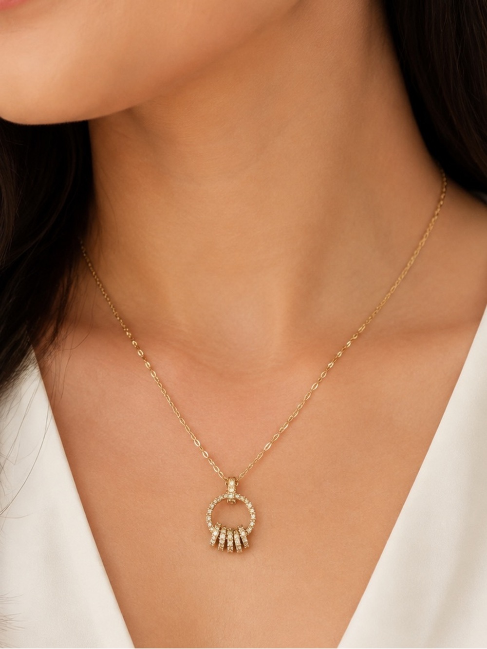 Elegant Gold Pendant Necklace steel 316l